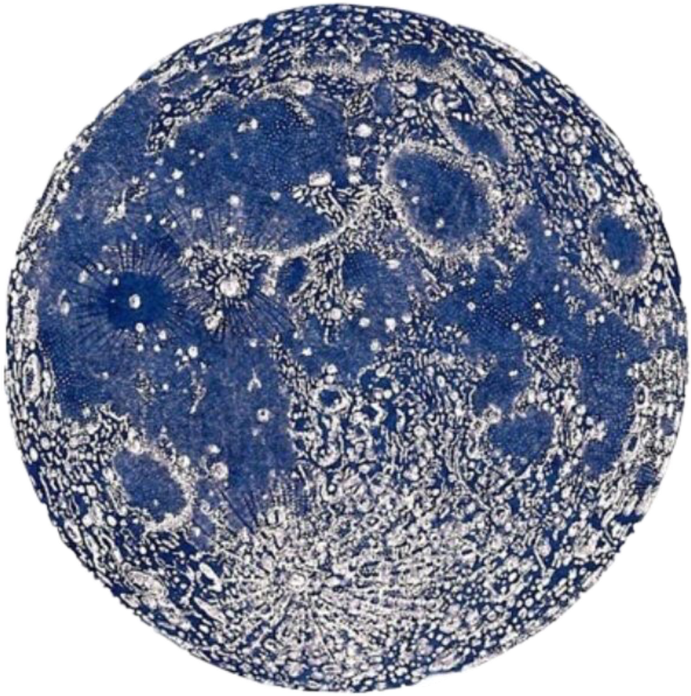 #moon #blue #night #spooky #vintage #aesthetic #saimantarrat - La Luna Vintage Poster Clipart (1024x1024), Png Download