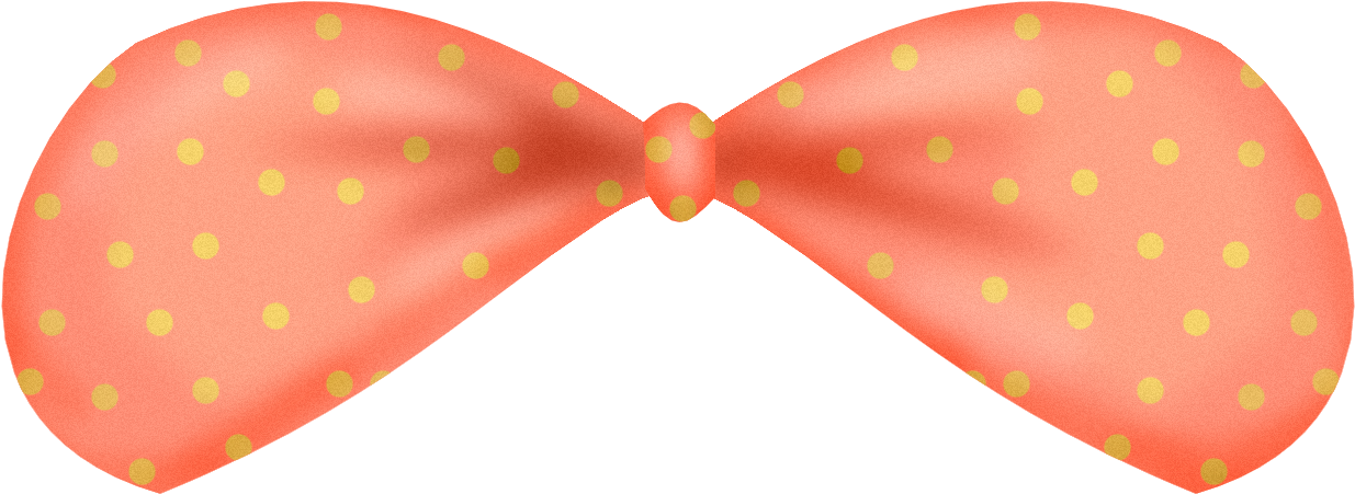 Orange Clipart Bow Tie - Polka Dot - Png Download (1370x844), Png Download