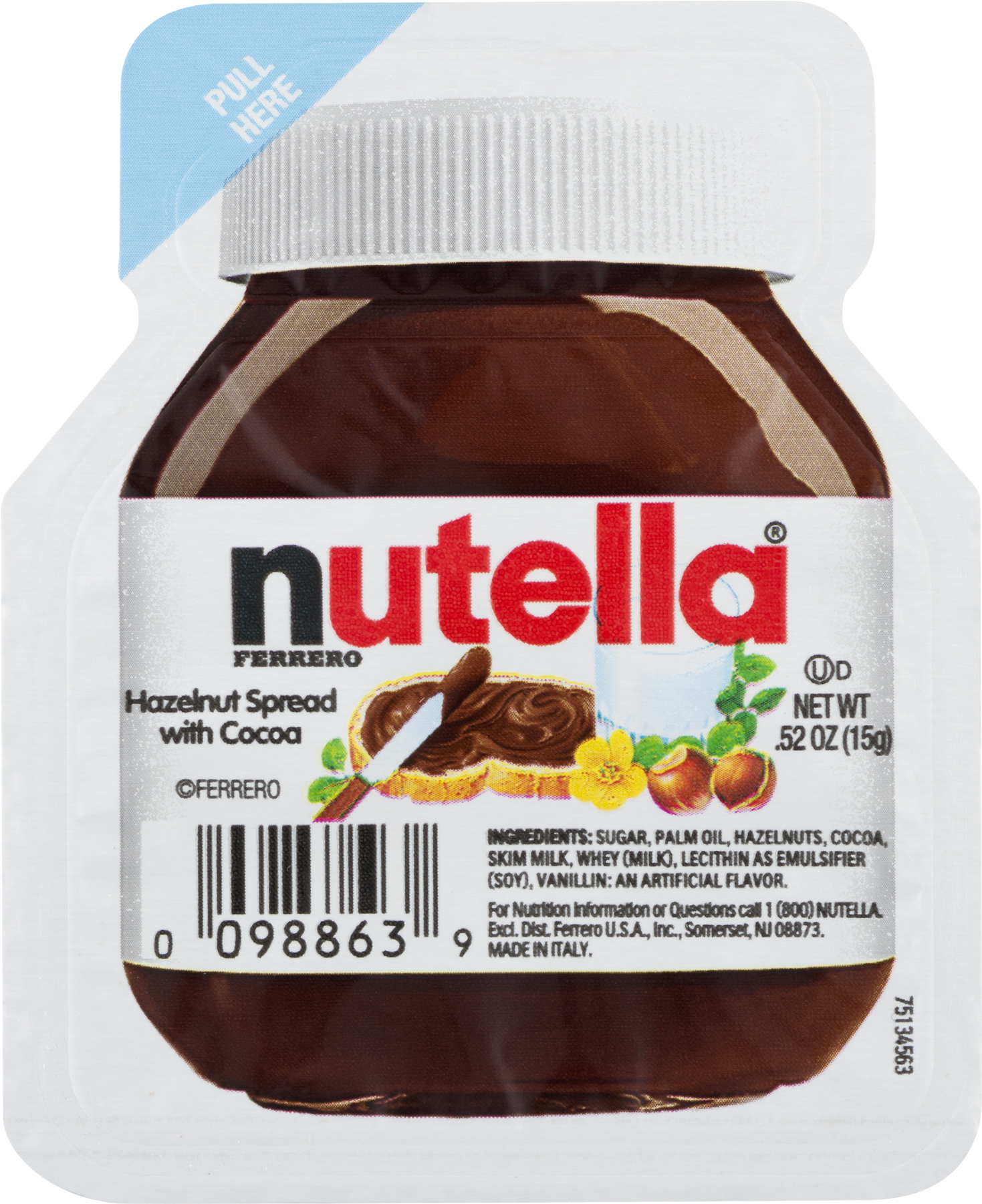 Nutella® Hazelnut Spread 120ct Packets - Nutella Packets Clipart (1800x1800), Png Download