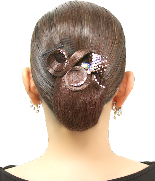 [tamishyo]ballroomhair Oval Type Vu024 - Bun Clipart (500x618), Png Download