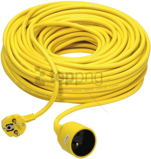 Free Png Download Yellow Eu Extension Cord Png Images - Gele Verlengkabel Clipart (850x638), Png Download