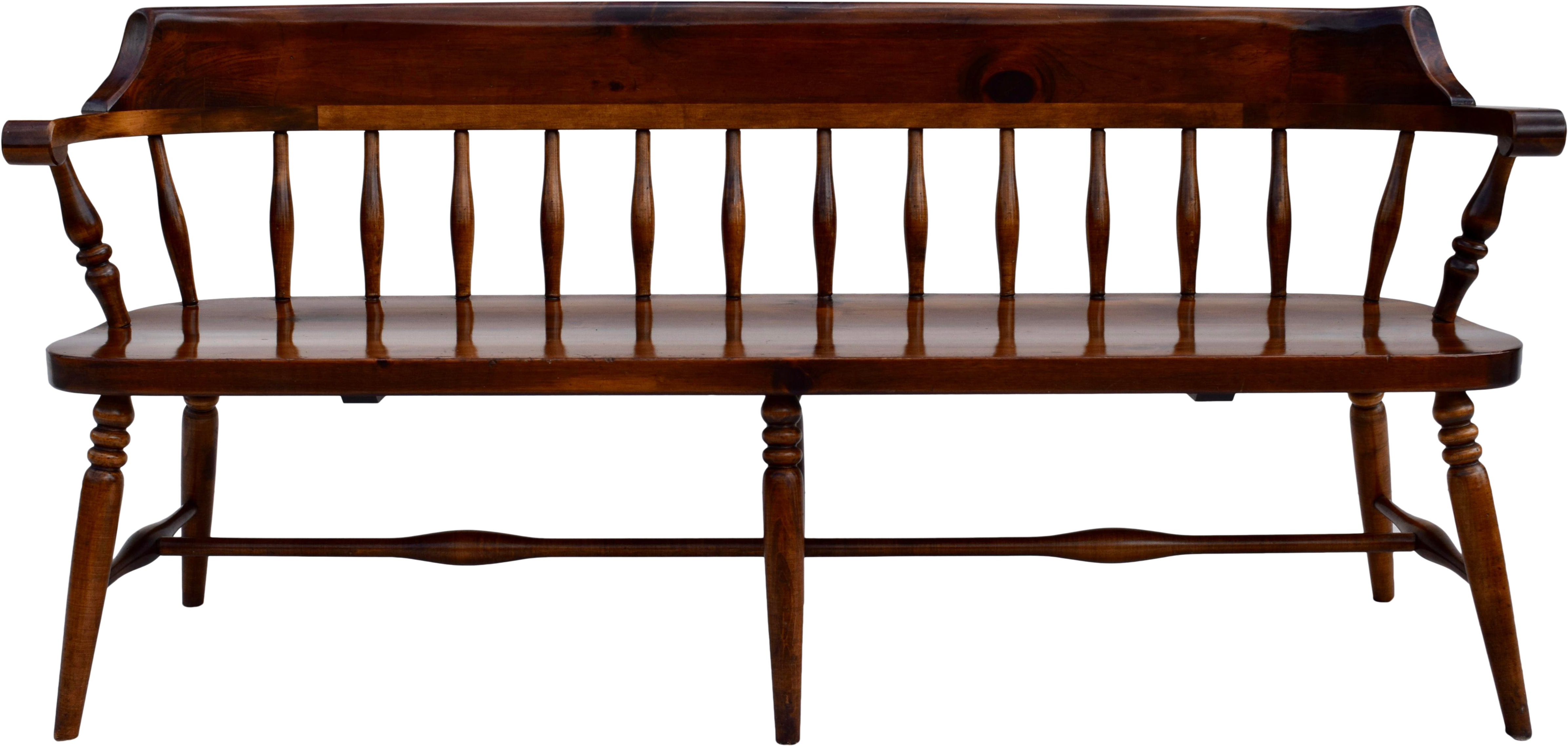 Farmhouse Pine Spindle Back Bench On Chairish Clipart (5316x2530), Png Download