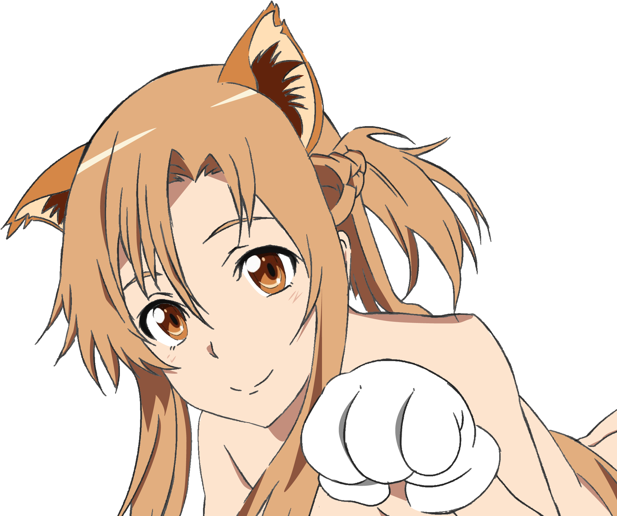 Asuna Clipart Cat Girl - Cartoon - Png Download (2244x1748), Png Download