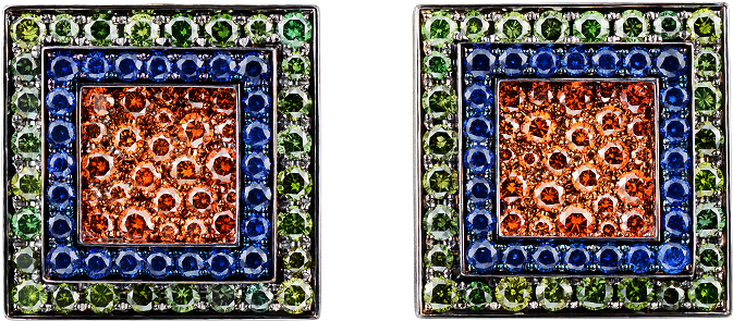 High Jewellery Earrings Orange Sun Kaleidoscope Qx2 - Art Clipart (1000x1000), Png Download