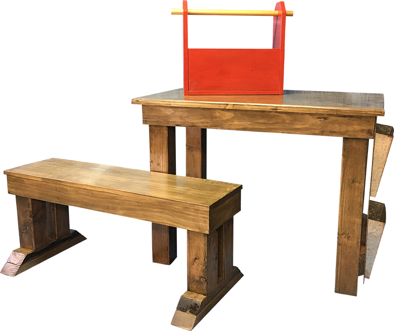 Cedar Custom Table And Bench - Bench Clipart (800x673), Png Download