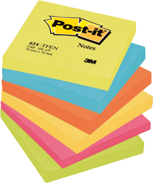 3m Post-it Notes “654” 76mm X 76mm 12's - Sticky Note Clipart (1280x850), Png Download