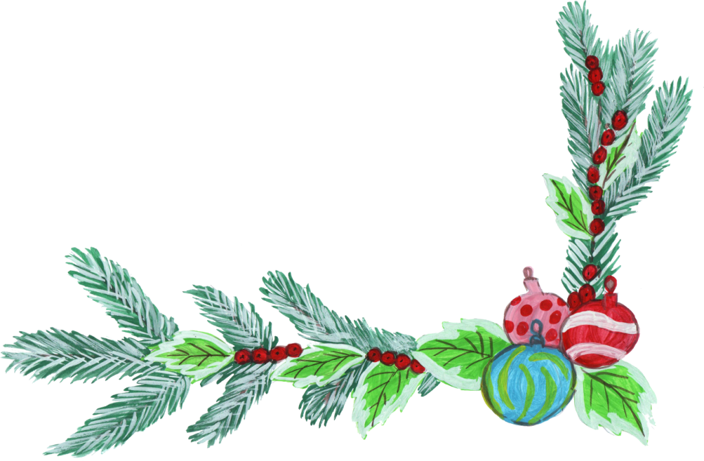 Christmas Corner Decorations Png Clipart (1024x671), Png Download