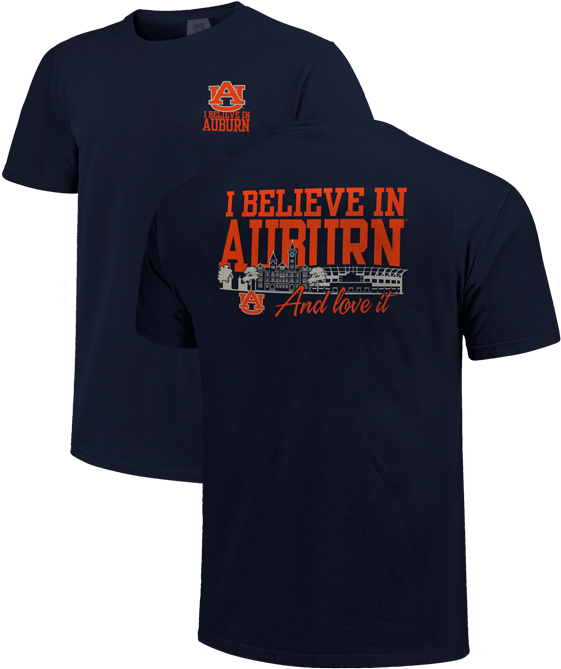 Auburn Tigers Comfort Colors "i Believe In Auburn" - Manchester United Fc Clipart (600x750), Png Download