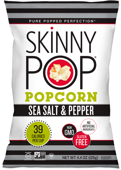 Skinnypop Sea Salt & Pepper - Skinny Pop Popcorn Sea Salt And Pepper Clipart (600x800), Png Download