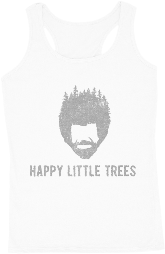 Happy Little Trees Bob Ross Funny Graphic Women's Tank - Women Tank Top Blank Clipart (1000x1000), Png Download