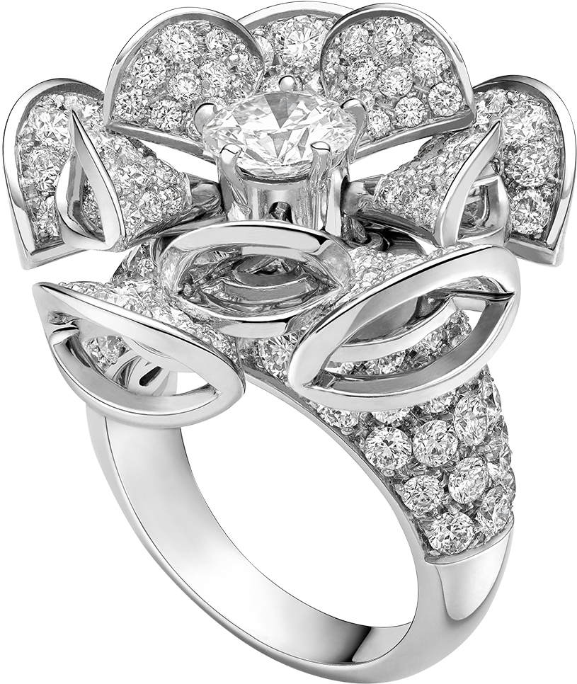Blooming With The Gleaming Sophistication Of Diamond - Bulgari Diva Dream Daimond Ring Clipart (1800x1405), Png Download