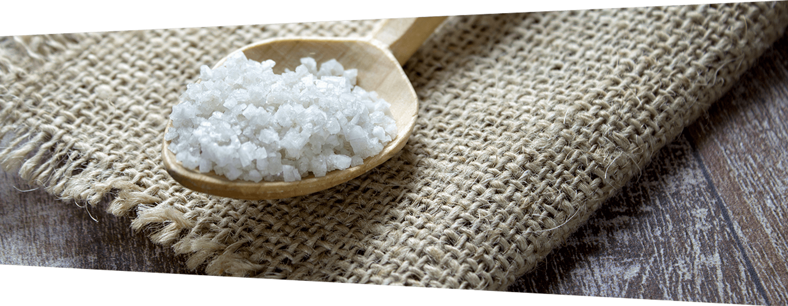 Image Of A Spoon With Sea Salt - White Rice Clipart (2516x978), Png Download