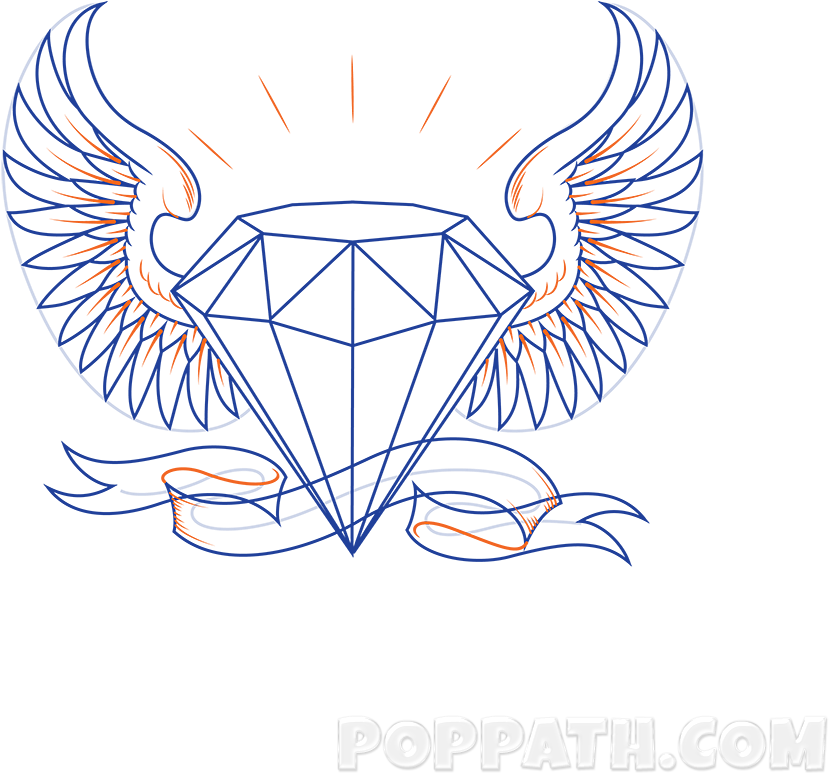 Drawn Diamonds Transparent - Draw A Diamond Tattoo Clipart (1000x1000), Png Download