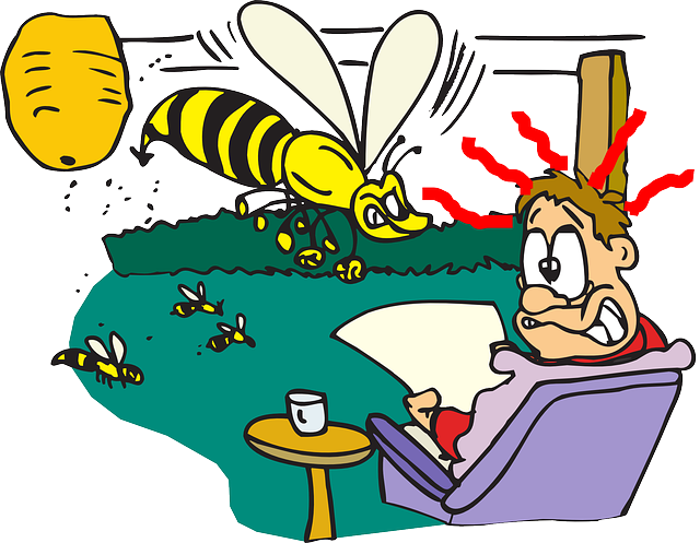Bees Wasps Or Hornets - Cartoon Clipart (640x497), Png Download