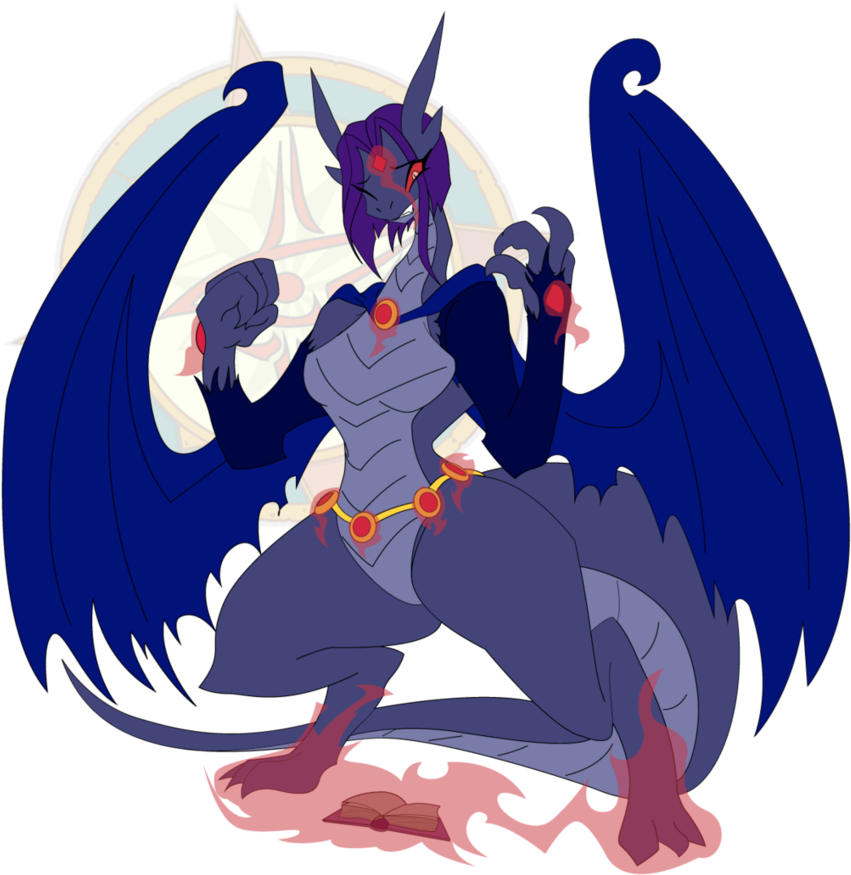 Raven Starfire Dragon Maleficent Teen Titans - Teen Titans Raven Dragon Clipart (851x875), Png Download