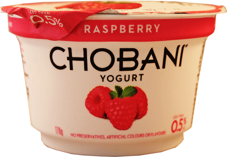 Picture Of Chobani Yogurt Raspberry 170g - Chobani Clipart (800x566), Png Download