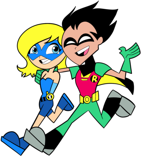 Robin And Terra Looking Happy-ppu9824 - Teen Titans Go Robin X Oc Clipart (600x600), Png Download