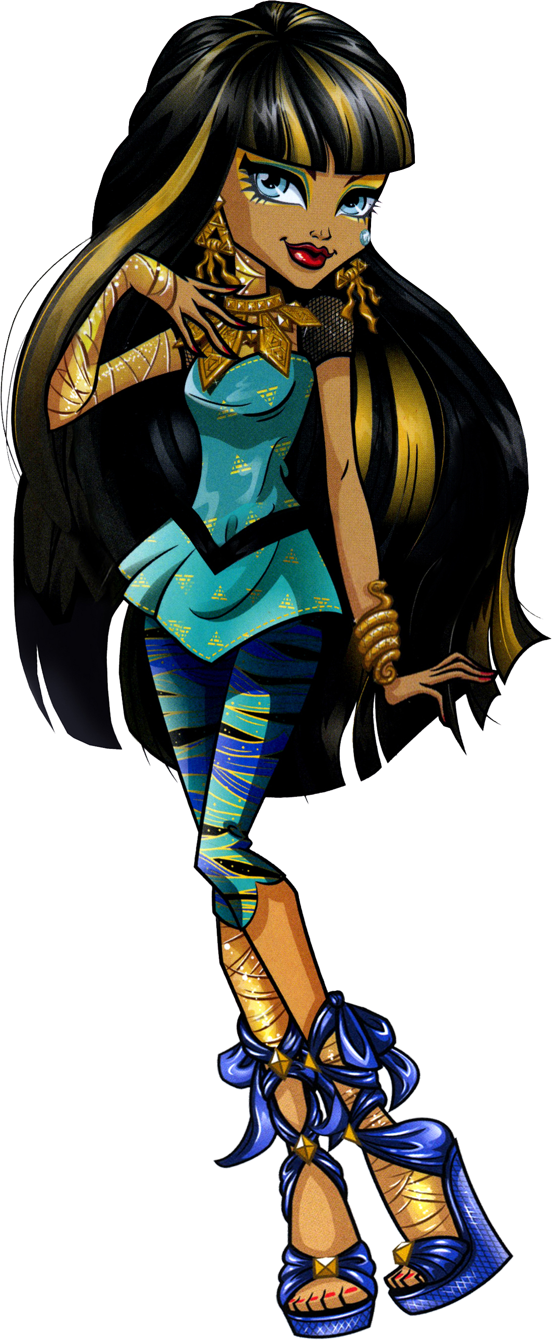 Monster High Cleo De Nile - Monster High Cleo De Nile Styles Clipart (1279x2749), Png Download