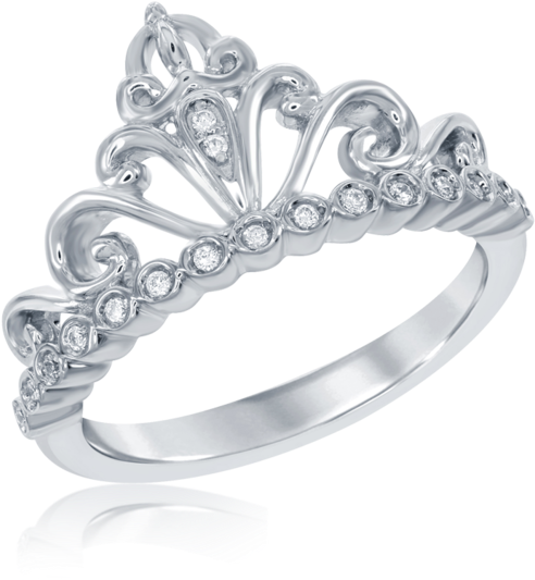 Cinderella Tiara Ring 1/10cttw In Sterling Silver Image - Aneis Princesas Da Disney Clipart (640x640), Png Download
