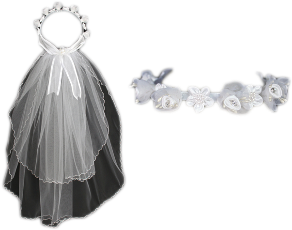 Beautiful White First Communion Veil - Locket Clipart (666x518), Png Download