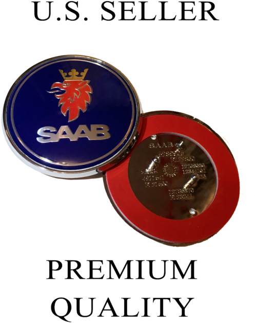 Saab 9 3 9 5 Front Hood Emblem Badge 68mm - Coin Clipart (497x628), Png Download