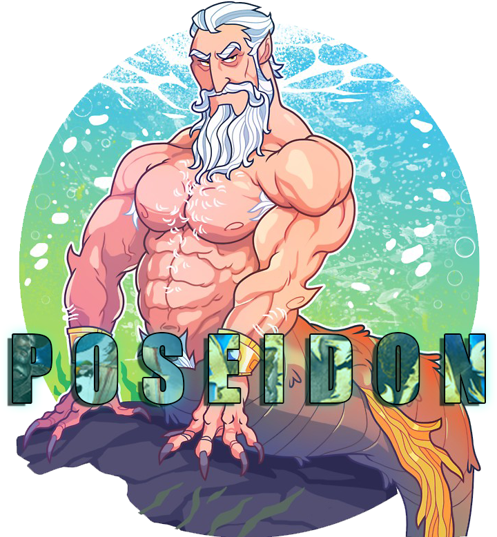 Merman Poseidon Clipart (800x900), Png Download