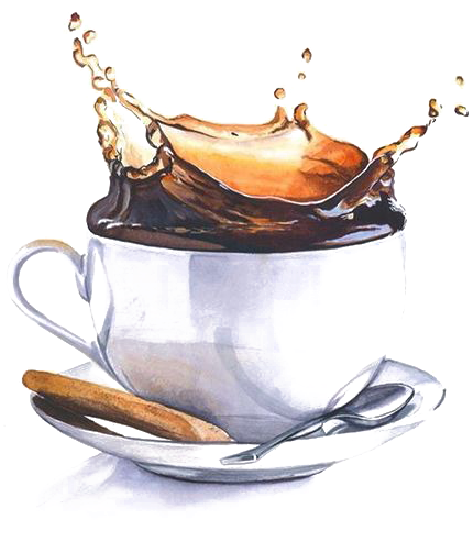 Teacup Drawing Still Life - Watercolor Coffee Art Drawing Clipart (564x564), Png Download