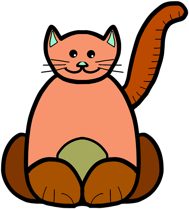 Cartoon Cat Drawings 17, - Kat Tekening Png Clipart (650x719), Png Download