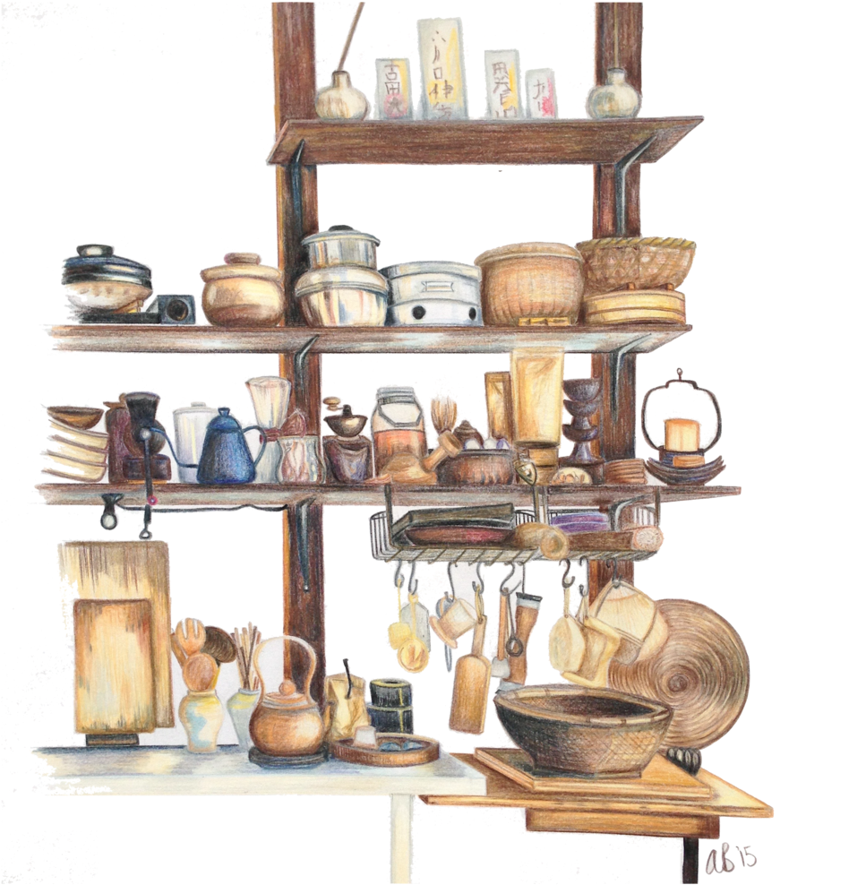Japanesekitchen1 - Shelf Clipart (1000x1000), Png Download