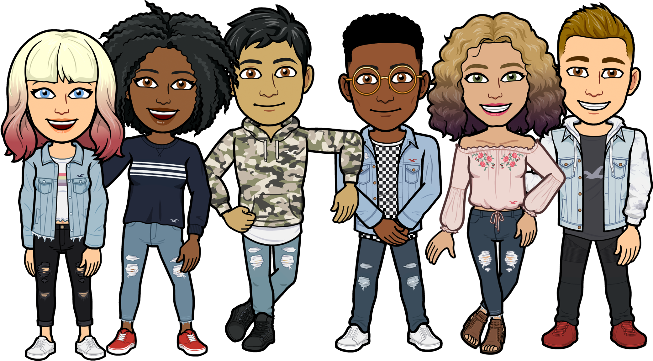 Hollister Has New Bitmoji Fashion Line - Best Bitmoji Outfits Guys Clipart (2451x1444), Png Download