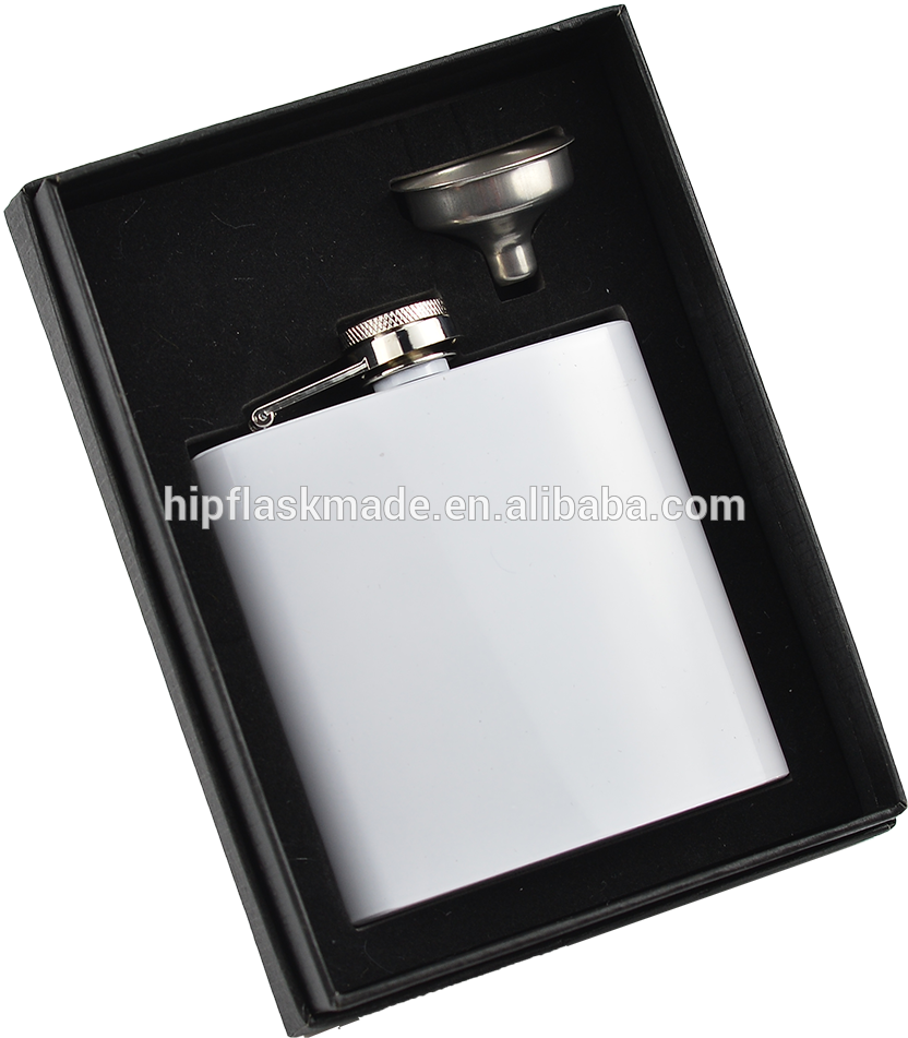 6oz White Spray Paint Stainless Steel Hip Flask With - Mobile Phone Clipart (950x950), Png Download
