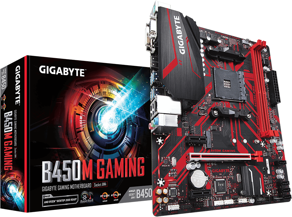 Gigabyte B450 Gaming Motherboard Clipart (1000x1000), Png Download