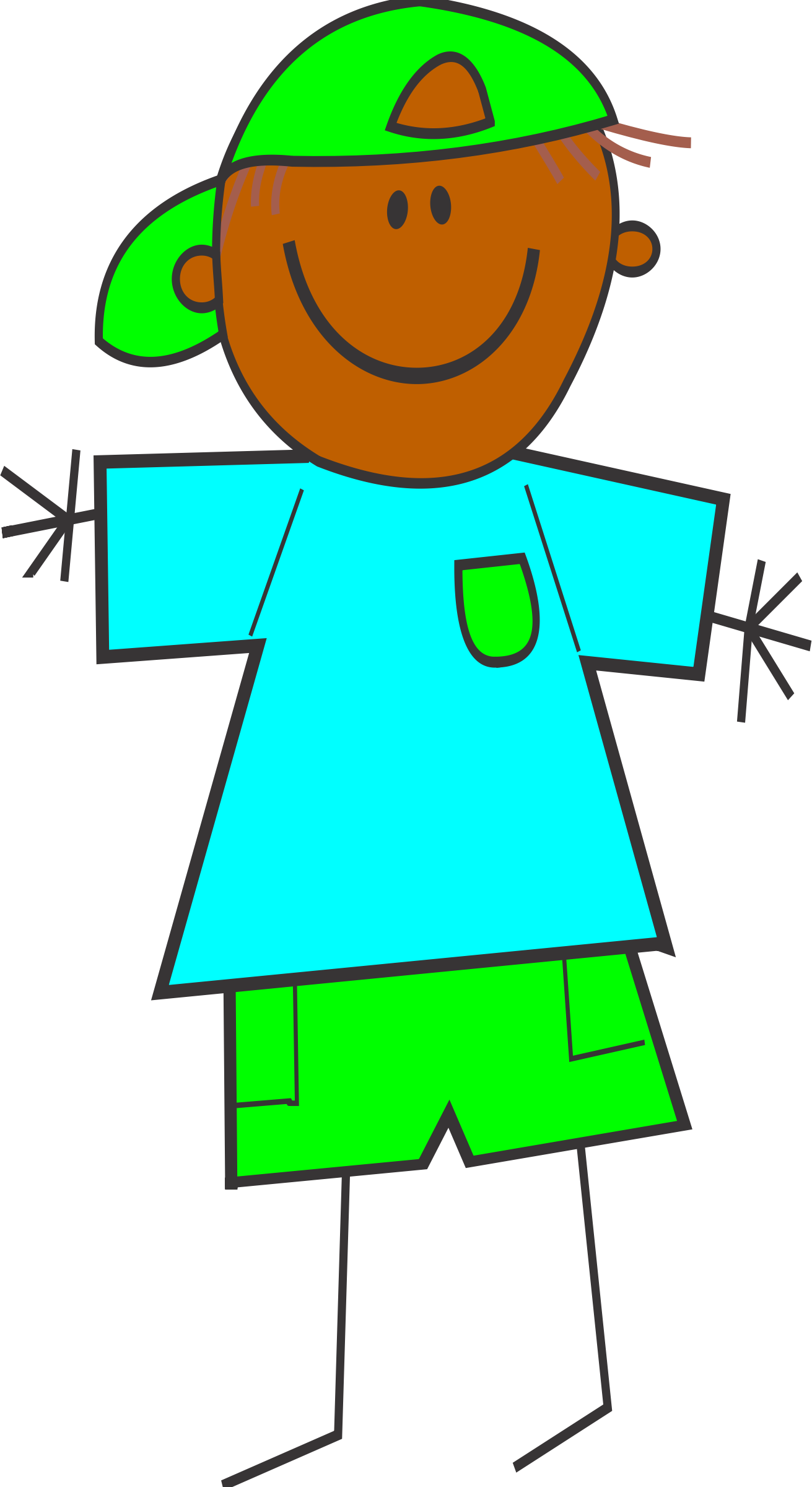 This Free Icons Png Design Of Cartoon Boy Dark Skin - Clipart Dark Skin Boy Transparent Png (1311x2400), Png Download