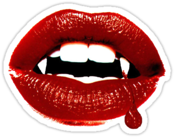 #vampire #red #mouth #blood #horror #terror #halloween - Red Lips Evil Clipart (375x360), Png Download