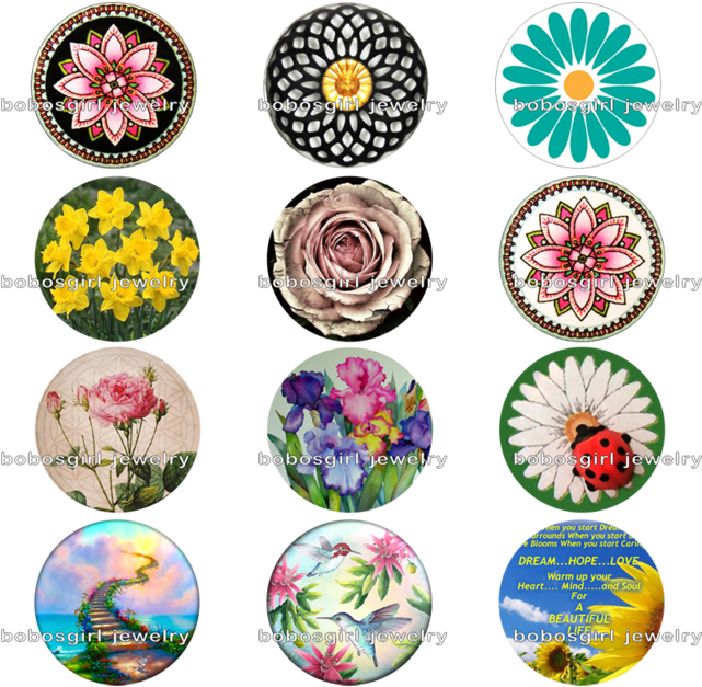 Banner Library Download Hot Flower Glass Magnetic Button - Circle Clipart (640x640), Png Download