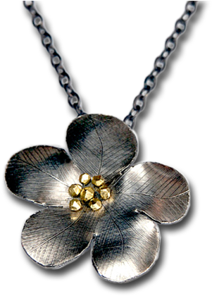Daniel Flower Silver Pendant Necklace - Locket Clipart (730x730), Png Download