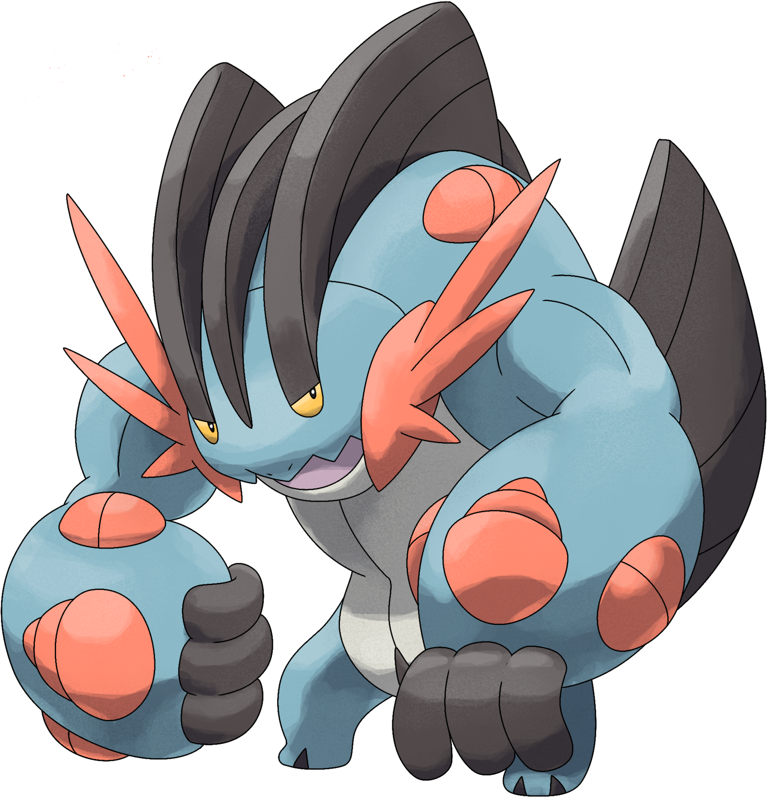 Thundercock's Face - Mega Swampert Clipart (1600x1630), Png Download