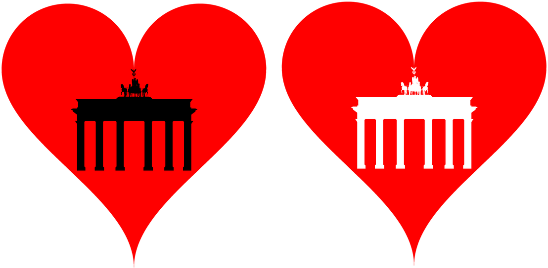 Love Heart Brandenburg Gate Clipart (1280x717), Png Download