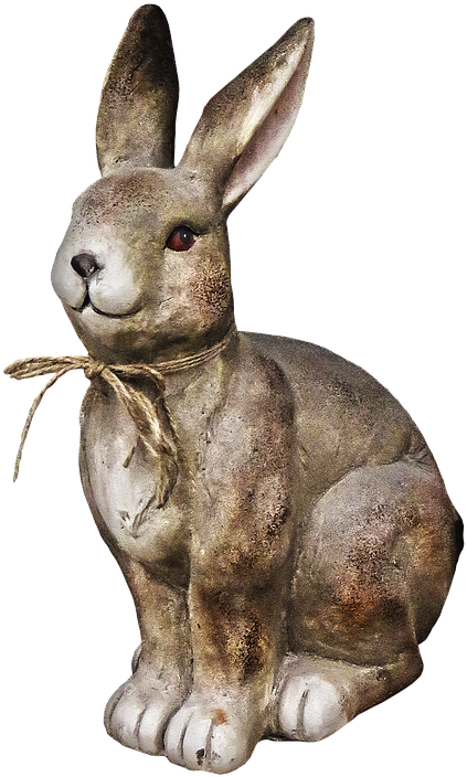 Hare, Figure, Ceramic, Sculpture, Deco, Decoration - Domestic Rabbit Clipart (475x720), Png Download
