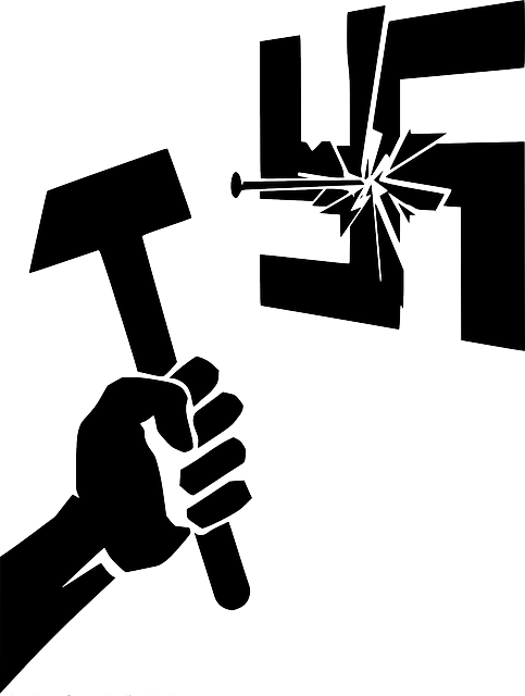 Antifascist, Destroy, Fascism, Hammer, Swastika - Clipart Fascism - Png Download (483x640), Png Download
