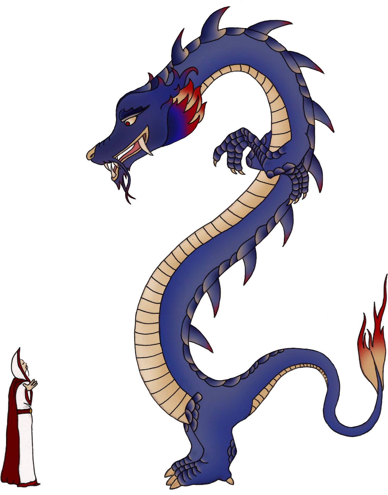 Water Dragon - Cartoon Clipart (1543x1873), Png Download