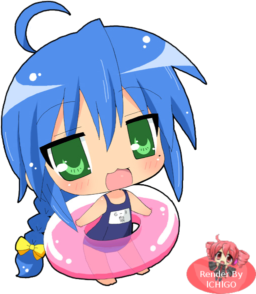 65 Images About Lucky Star On We Heart It - Lucky Star Chibi Clipart (600x630), Png Download