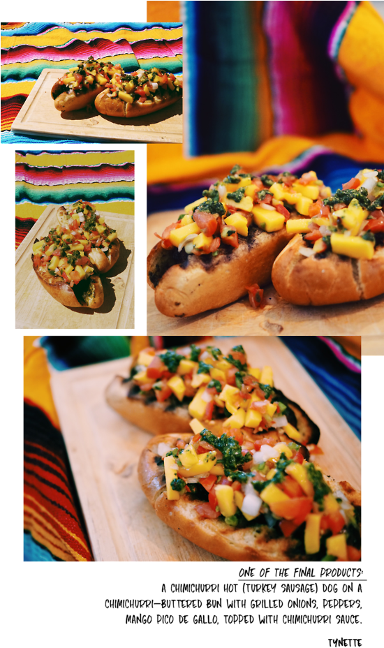 #tasty Tuesday#chimichurri Sauce#spicy Hot Dog#mango - Bruschetta Clipart (549x960), Png Download