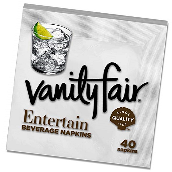 Vanity Fair Entertain Beverage Napkin, 40 Count, White - Vanity Fair Extra Absorbent Napkins Clipart (557x557), Png Download