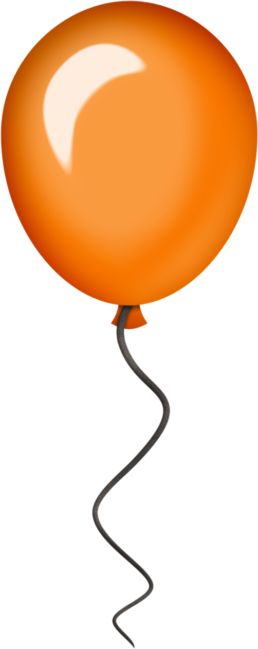 Balloons Clipart Circus - Orange Birthday Balloons Clip Art - Png Download (519x1280), Png Download