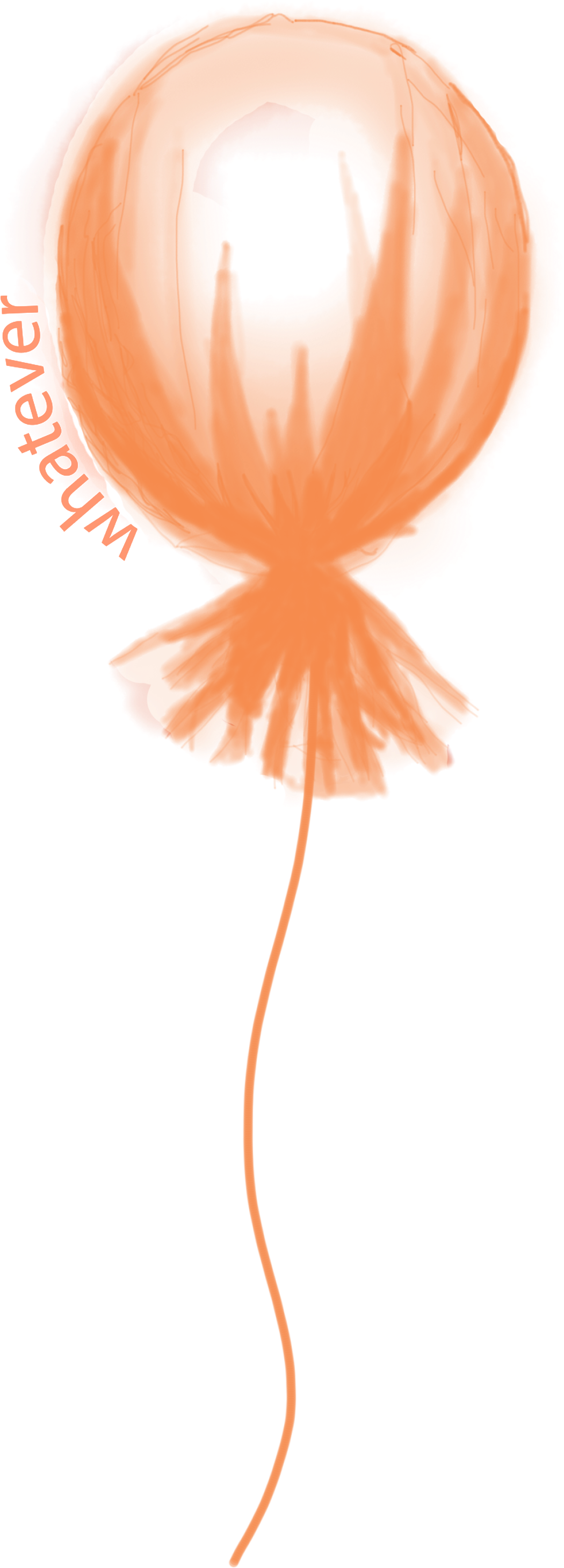 Orange Whatever Balloon - Illustration Clipart (1371x3300), Png Download