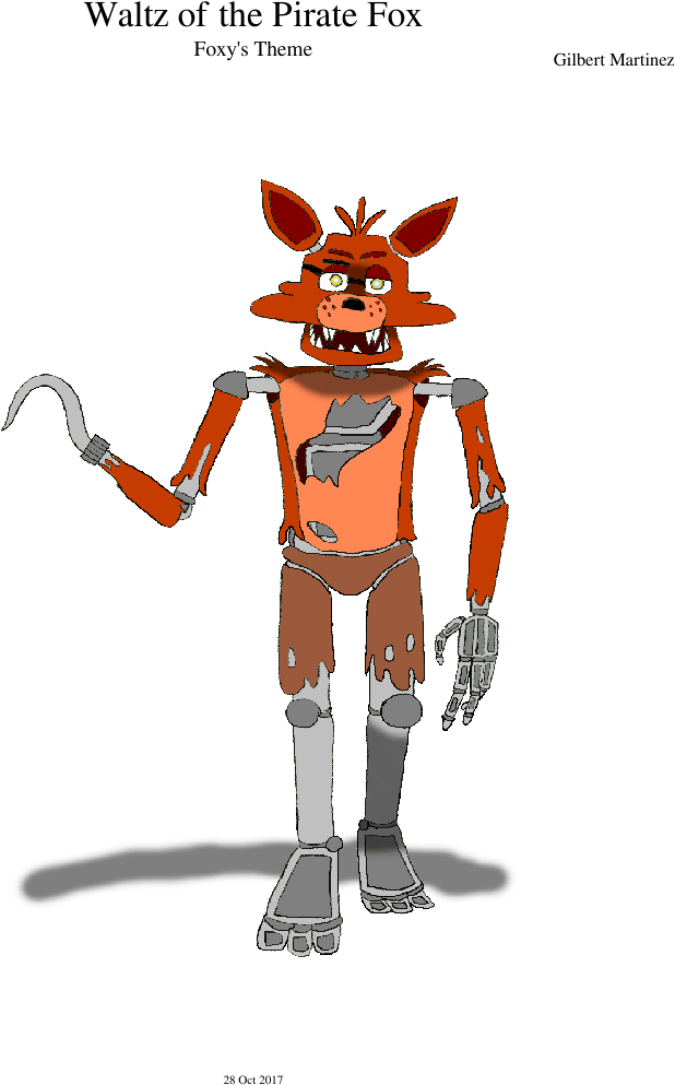 Waltz Of The Pirate Fox - Cartoon Clipart (850x1100), Png Download