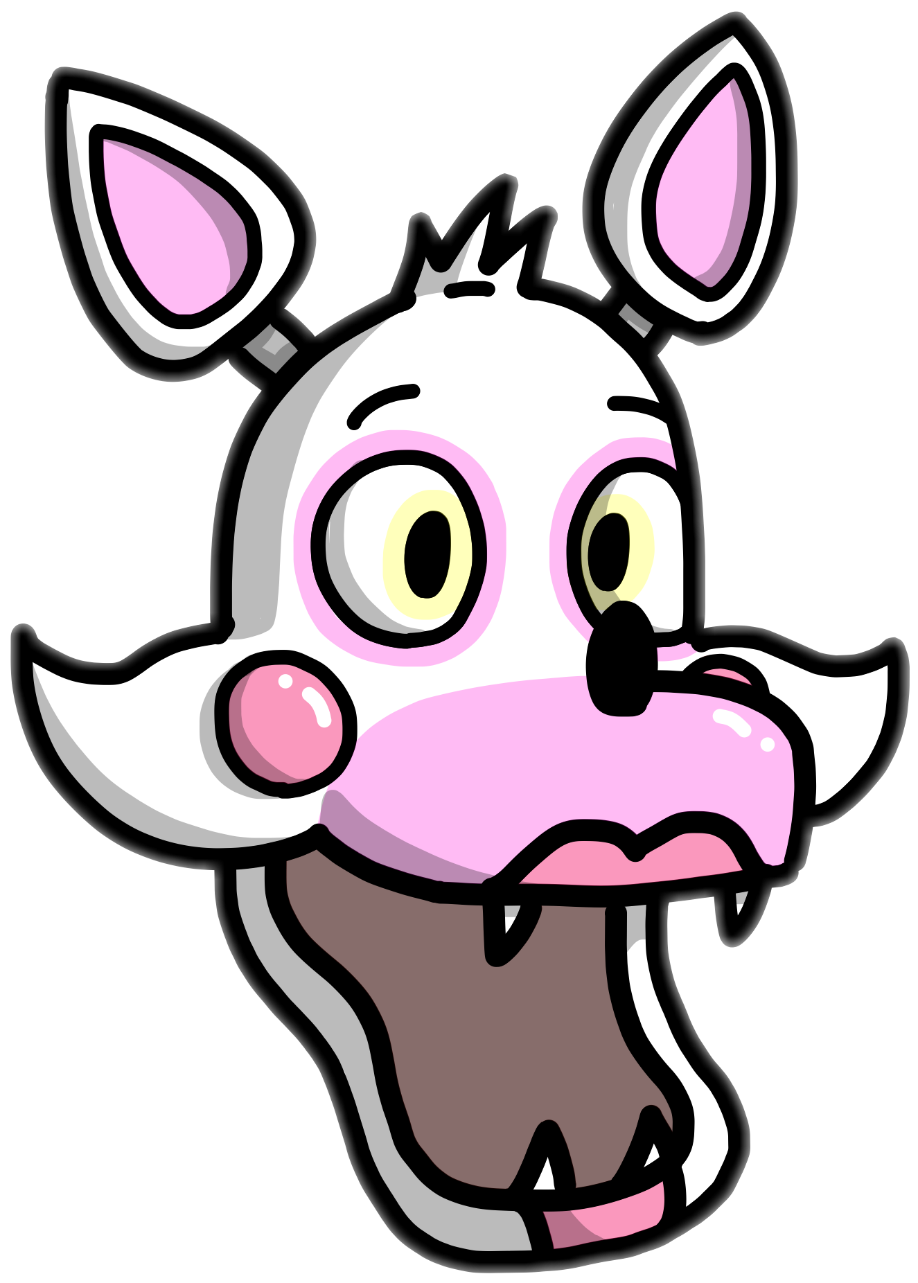 Artworki Drew A Mangle/toy Foxy Head Thingy - Cartoon Clipart (1325x1852), Png Download