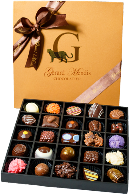 25 Piece Wooden Chocolate Box - Giri Choco Clipart (920x690), Png Download