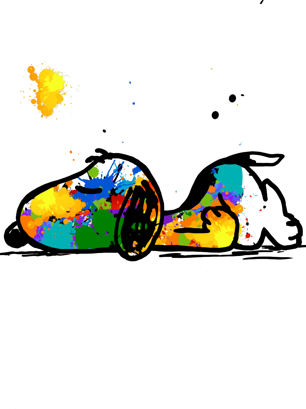 #paintsplattersnoopy #paint #splatter #snoopy #sleeping Clipart (1024x1366), Png Download